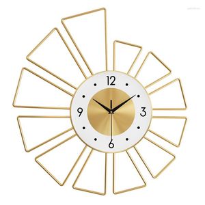 Relojes de pared Reloj moderno y simple silencioso Líneas de metal Funciona con pilas Creativo Sin tictac Sala de estar Decorativo para el hogar