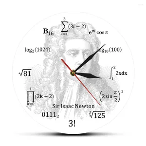 Horloges murales Sir Isaac Ton célèbre mathématicien anglais physicien astronome équation mathématique horloge science éducative montre d'art
