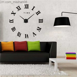 Relojes de pared Descuento especial 3D gran espejo de acrílico reloj de pared Diy reloj de cuarzo bodegón reloj moderno decoración del hogar sala de estar pegatina Z230712