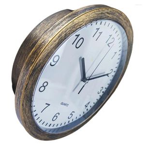 Relojes de pared Decoración vintage Retro Reloj seguro Redondo Mudo Colgante Decoración del hogar Oficina