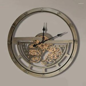 Relojes de pared Reloj de hierro decorativo de la era industrial vintage Engranaje de metal creativo Paredes del salón del hogar El regalo