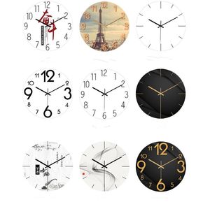 Horloges murales Horloge ronde blanche Simple Décoratif Créatif Nordique Moderne Pour Salon Cuisine Bureau Chambre Drop Livraison Maison Gar Dh9Yp