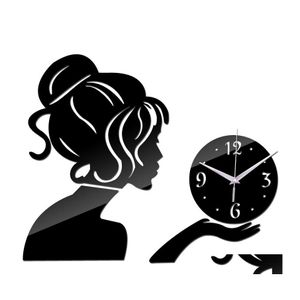 Horloges murales Gros Horloge Reloj De Pared Horloge Grand Salon Décoratif Montre À Quartz Moderne Diy 3D Autocollants Drop Delivery Ho Dhdzw