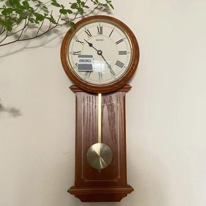 Relojes de pared Reloj Vintage de madera mecánico diseño de sala de estar antiguo péndulo clásico Duvar Saati decoración AB50WC