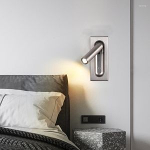 Applique murale 3W luminaire LED chambre chevet interrupteur encastré acier inoxydable nickel 4000K encastré couloir couloir foyer