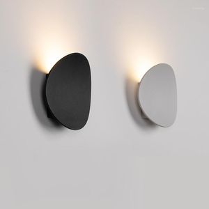 Lámpara de pared 7w Lámparas interiores modernas Aluminio Blanco y negro Cepillado Dorado Decoración Dormitorio Sala de estar Mesita de noche Luces de baño