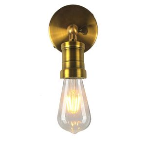 Lámpara de pared de bronce americano, candelabro de hierro forjado Retro Vintage, luz de noche para dormitorio, bombilla Edison moderna, lámpara antigua de pared