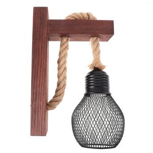Applique de chevet pendentif lumière lustres bois rustique applique corde luminaire décoratif