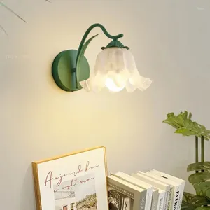 Applique cloche orchidée chambre lampe de chevet crème française vent fleur appliques pour salon fond allée escalier
