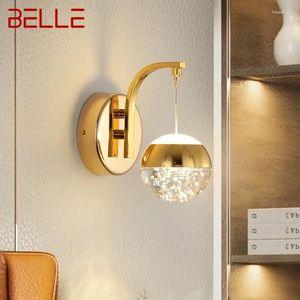 Lampe murale Belle Crystal Crystal Nordic Simple Bubble Sconce Light LED Fixtures pour chambre à coucher décorative