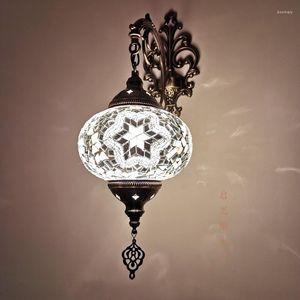 Lámpara de pared Tamaño grande Estilo mediterráneo Art Deco Mosaico turco Vidrio artesanal Luz romántica
