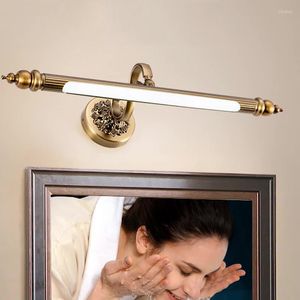 Applique murale miroir Led en Bronze marron, 8W, 51cm, Antique, doré, Europe, chambre à coucher, salle de bains, éclairage de peinture d'armoire cosmétique