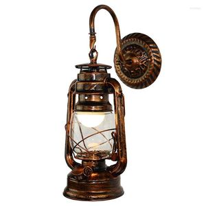 Lámpara de pared Drop ShipWholesale Vintage LED Retro Kerosene Light Barn Lantern Estilo antiguo rústico europeo APR29