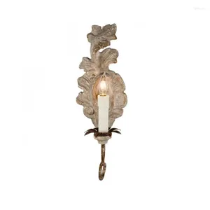 Applique murale lampes en bois français Antique rustique fer applique rétro lumières pour ferme chambre couloir balcon salon Foyer