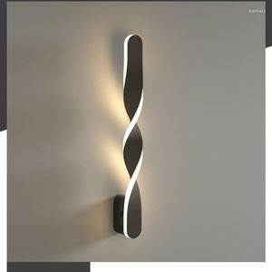 Lámpara de pared Espiral de LED para dormitorio, mesita de noche, pasillo, luces, decoración del hogar, iluminación interior creativa nórdica, 24W, 111V-240V