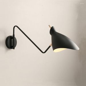 Lámpara de pared Loft Vintage Industrial Jielde brazo largo ajustable reminisce retráctil E14 luces LED para dormitorio sala de estar