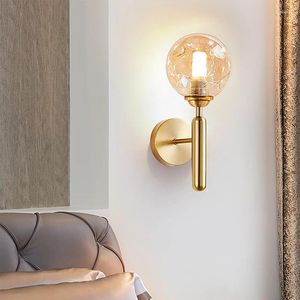 Applique murale moderne bosse nordique boule de verre LED lumières chambre à côté de la salle de bain miroir escalier allée luminaires