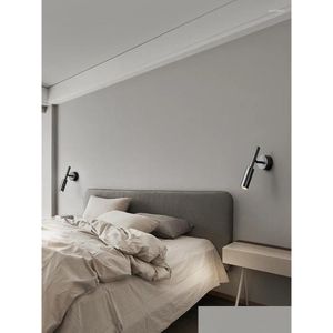 Applique murale moderne minimaliste créatif réglable projecteur pour chevet chambre miroir lumière couloir applique luminaire intérieur goutte livraison DH60B