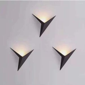 Lámpara de pared Nordic Creative Lamps Sconce para baño Led Mirror Light Corridor Modern Gold Black White Lighting
