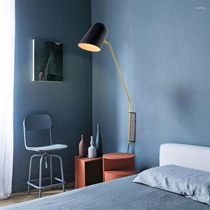 Lampada da parete Nordic Swing Lampade a palo lungo Post Modern Industrial Bedroom Living Dining Room Sconce Lights Restaurant Deco Fixtures