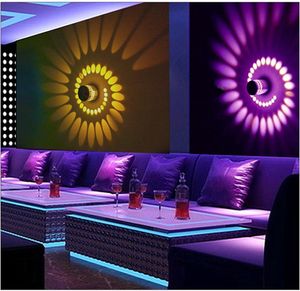 Lámpara de pared RGB luces de aplique en espiral lámparas de efectos coloridos Downlight montado en superficie con control remoto para Hall KTV Bar decoración del hogar