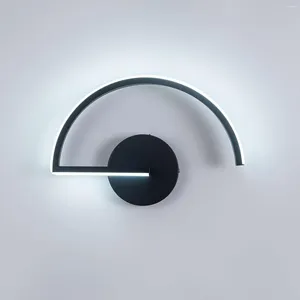 Lámpara de pared aplique luces modernas 10W negro interior para pasillo dormitorio sala de estar 6500K blanco frío decoración del aula magnética