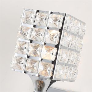 Lampada da parete semplice e moderna argento testa singola K9 cristallo arte creativa comodino specchio faro camera da letto