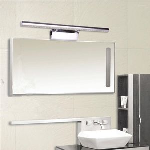 Applique murale en acier inoxydable salle de bain Led miroirs lumière chaude/blanche coiffeuse lumières maison applique décorative