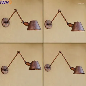 Lámpara de pared oscilante, accesorios de iluminación de brazo largo, iluminación Industrial para Loft, bombilla Edison Vintage para el hogar, dormitorio, Bar, lámparas