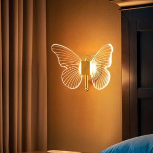 Lampes murales papillon mur LED lampe de chevet applique murale éclairage intérieur pour la maison chambre salon décoration fond luminaire G230523