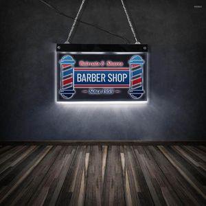 Wall Lamps Haircuts & Shaves Barber Shop LED Electronic Lighted Display Opening Sign Hairdresser Hair Salon Acrylic Edge-lit Light