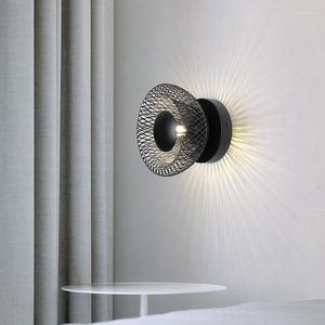 Appliques murales italienne minimaliste fer maille lampe pour couloir plafond chambre montage céramique tête LED intérieur éclairage décoratif