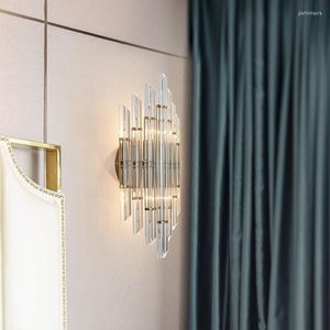 Lámparas de pared Modern Crystal LED Ding Room Decoration Dormitorio Sconce Lamp Home Living Lights para espejo