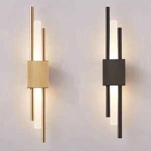 Lámparas de pared Lámpara de iluminación LED moderna Lámpara de dormitorio Sala de estar Decoración del hogar Mesita de noche Luces doradas de lujo Decoración negra Nórdica