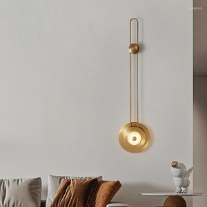 Lámparas de pared Decoración moderna nórdica Brazo oscilante Luz Luces de interior rústicas Aplique de cristal Iluminación Led para dormitorio