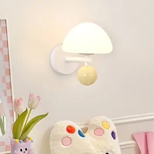 Lámparas de pared Nordic Mushroom LED G9 Creative Habitación para niños Luz de noche Living TV Fondo Atmósfera Luces