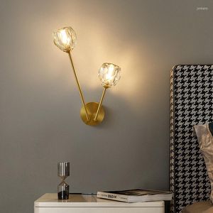 Wandlampen Nordic Persoonlijkheid Lamp Creatieve Slaapkamer Nachtkastje Gouden Metaal Licht Messing 2 Hoofden Gangpad Gang Beugel Decor