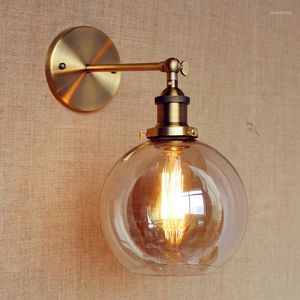 Lámparas de pared, accesorios de iluminación Retro Vintage, iluminación interior, bola de cristal, estilo Edison, Loft, candelabro Industrial junto a la lámpara, aplique LED