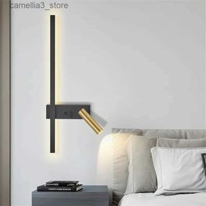 Wall Lamps Wall lamp Nordic modern creative led simple living room sofa background wall decorative lamp reading lamp bedroom bedside lamp Q231127