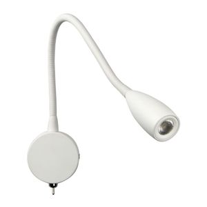 Topoch Lampes de chevet murales avec interrupteur marche-arrêt - Lampes rotatives en aluminium blanc mat minimaliste à faisceau étroit 3 W LED pour maison, camping-car, bateau