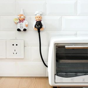 Gancho de almacenamiento montado en la pared, soporte decorativo para enchufe de cocina, toma de corriente de cocina de dibujos animados, organizador de cables, gancho adhesivo