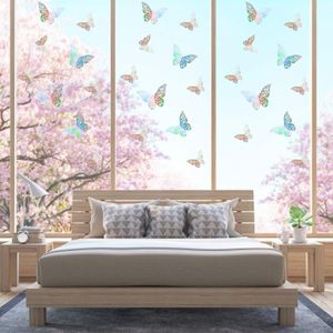 Adesivi murali 12pcs Effetto 3D Farfalle di cristallo Adesivo Bella farfalla per camera dei bambini Decalcomanie Frigorifero Fai da te Decorazioni per la casa