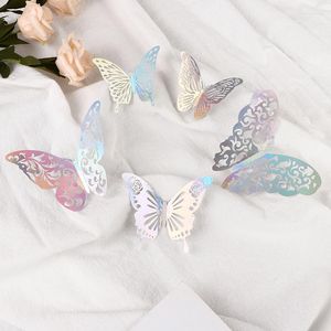 Stickers muraux 12 pcs/lot effet 3D cristal papillons autocollant beau papillon pour enfants chambre décalcomanies décoration de la maison