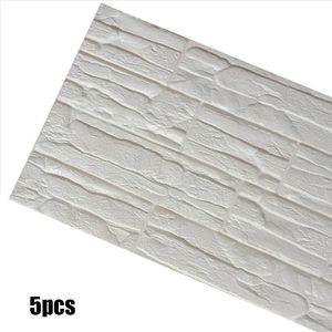 Wall Stickers 5Pcs 3D Tile Brick Bedroom Decoration Waterproof Foam Panel Wallpapers For Living Room Kitchen TV Backdrop 60*30cm