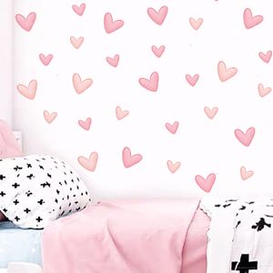 Stickers muraux 60pcsset rose tendre grand petit coeur en forme pour salon chambre enfants pépinière décalcomanies décor à la maison 230808