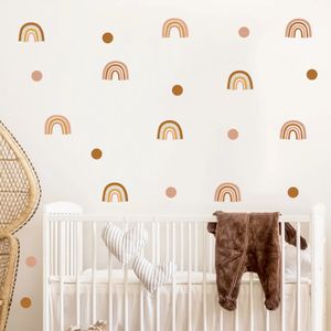 Stickers muraux Boho arcs-en-ciel à pois nuages décalcomanies amovibles art de pépinière peler et coller pour chambre d'enfants filles chambre décor à la maison 231101