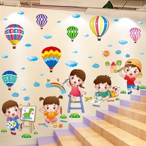 Pegatinas de pared Niños de dibujos animados Dibujo Pegatinas de pared DIY Globos de aire Calcomanías murales para habitaciones de niños Dormitorio de bebé Guardería Decoración del hogar 221008