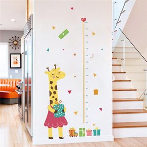 Stickers muraux dessin animé girafe tableau de croissance pour la maternelle décoration de la maison bricolage hauteur mesure Animal Mural Art Pvc enfants décalcomanies