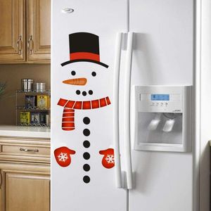 Stickers muraux Décor de Noël Bonhomme de neige Réfrigérateur Autocollant Fenêtre Verre Sticke Santa Porte Décoration Année Maison