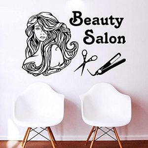 Pegatinas de pared peluquería creativa salón de belleza barbería DIY papel tapiz extraíble decoración del hogar arte JG1281